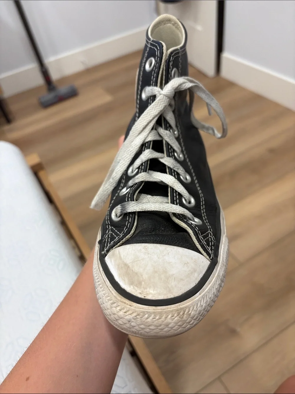 Converse Black Leather Chuck Taylor All Star High-Top Kids Sneakers